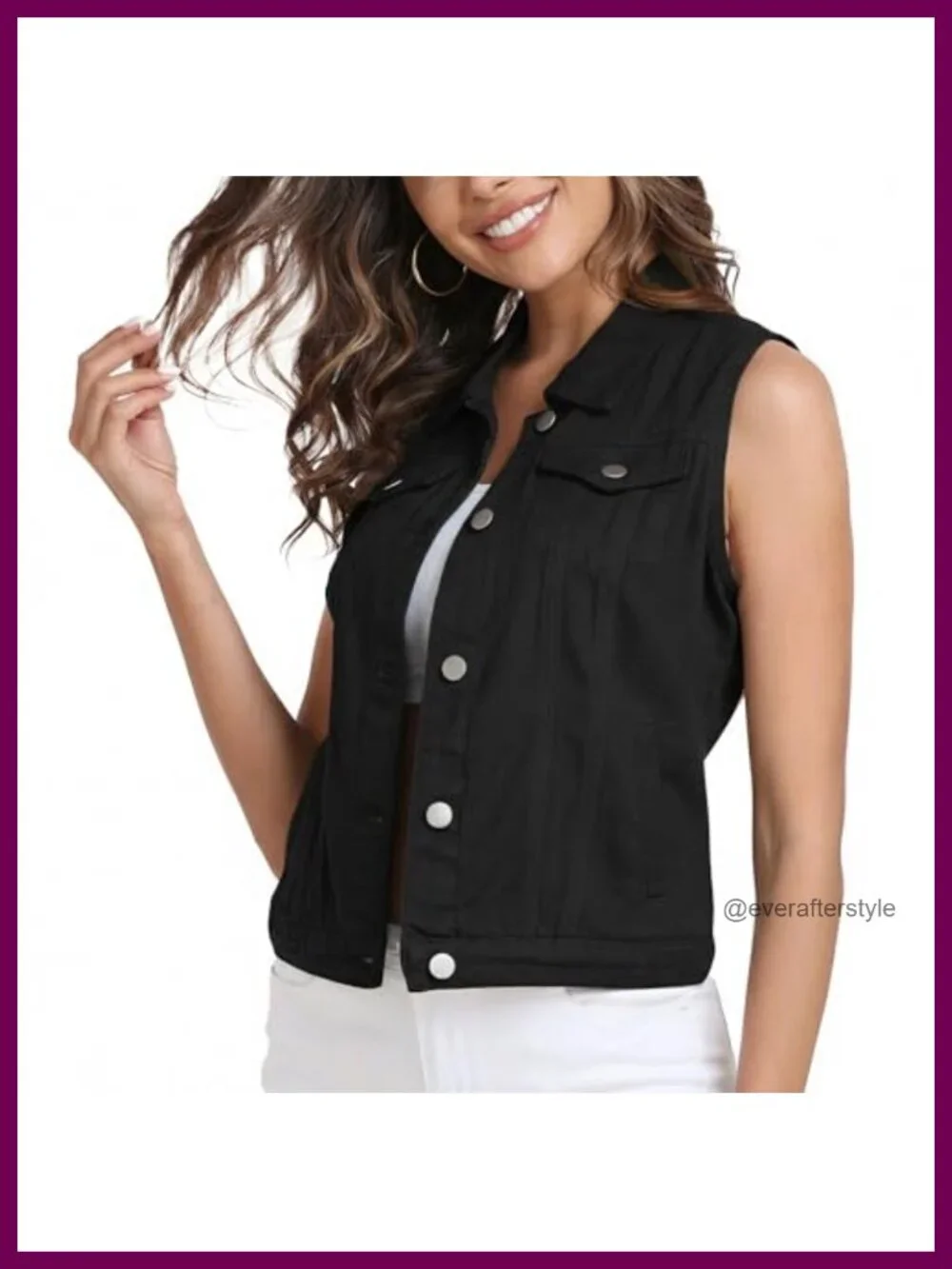 Sleeveless Cropped Women's Denim Vest Jacket
